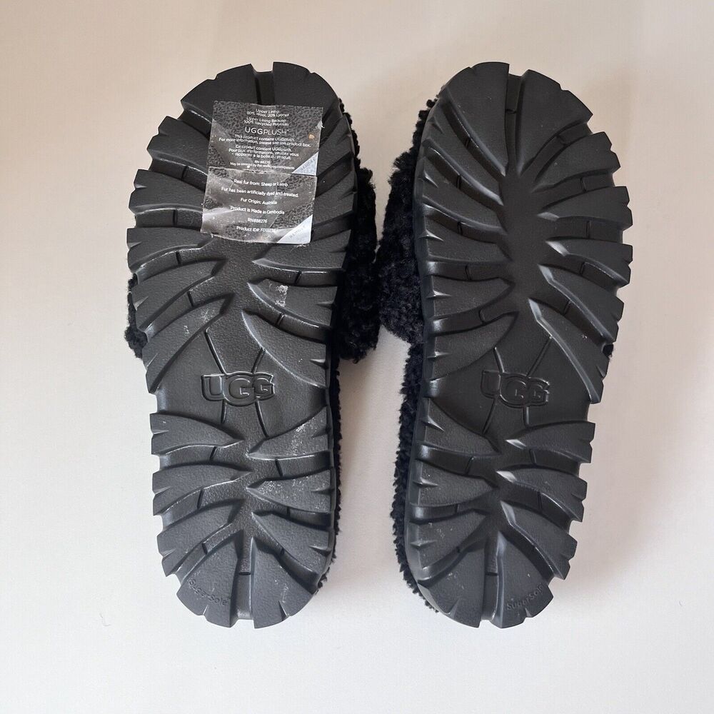 Women's Shoes UGG COZETTA CURLY Slipper Slide Sandals 1130838 BLACK Size 9 Usa - Picture 7 of 9